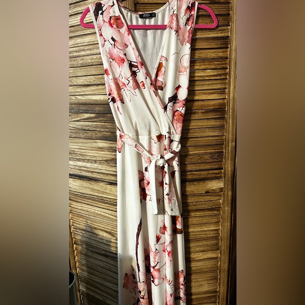 Floral Mock Wrap Dress
